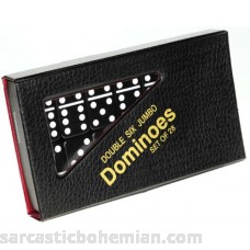 Dominoes Jumbo BLACK with White Pips Double Six Set of 28 dominoes B00J3U6RIM
